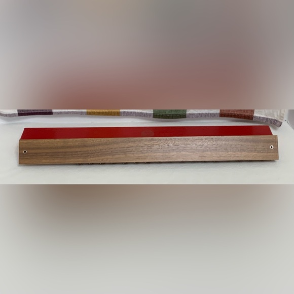 VINTAGE HICKOK WALL MOUNT WOOD BRASS TIE RACK - Picture 2 of 7